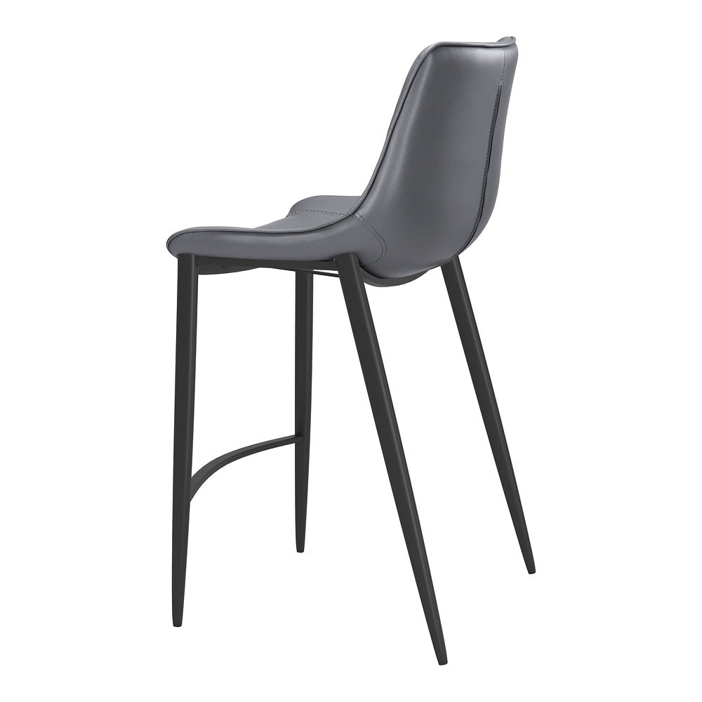 Banco Mostrador para Bar y Barra - ZUO MAGNUS 53x55 109392 - Varios Colores - Asiento y Respaldo Tapizados en Piel Sintética - 109392 - Zuo - NOGAL BEAT - Banco Comercial