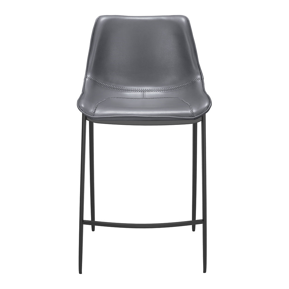 Banco Mostrador para Bar y Barra - ZUO MAGNUS 53x55 109392 - Varios Colores - Asiento y Respaldo Tapizados en Piel Sintética - 109392 - Zuo - NOGAL BEAT - Banco Comercial