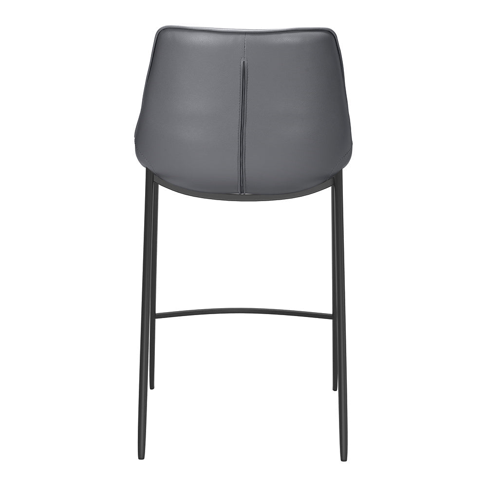 Banco Mostrador para Bar y Barra - ZUO MAGNUS 53x55 109392 - Varios Colores - Asiento y Respaldo Tapizados en Piel Sintética - 109392 - Zuo - NOGAL BEAT - Banco Comercial