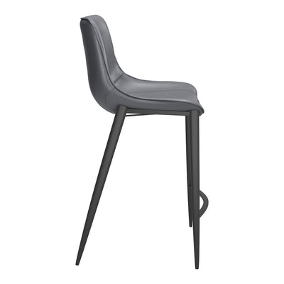 Banco Mostrador para Bar y Barra - ZUO MAGNUS 53x55 109392 - Varios Colores - Asiento y Respaldo Tapizados en Piel Sintética - 109392 - Zuo - NOGAL BEAT - Banco Comercial