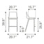 Banco Mostrador para Bar y Barra - ZUO MAGNUS 53x55 109935 - Varios Colores - Asiento y Respaldo Tapizados en Piel Sintética - 109935 - Zuo - NOGAL BEAT - Banco Comercial