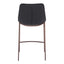 Banco Mostrador para Bar y Barra - ZUO MAGNUS 53x55 109935 - Varios Colores - Asiento y Respaldo Tapizados en Piel Sintética - 109935 - Zuo - NOGAL BEAT - Banco Comercial