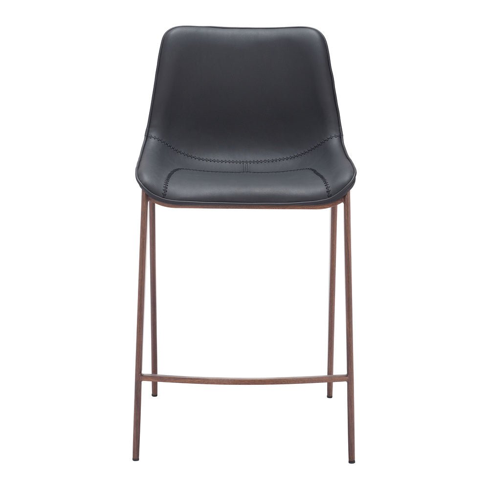 Banco Mostrador para Bar y Barra - ZUO MAGNUS 53x55 109935 - Varios Colores - Asiento y Respaldo Tapizados en Piel Sintética - 109935 - Zuo - NOGAL BEAT - Banco Comercial