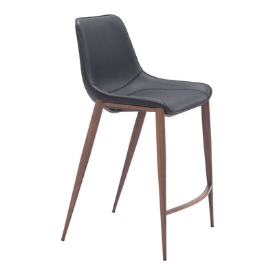 Banco Mostrador para Bar y Barra - ZUO MAGNUS 53x55 109935 - Varios Colores - Asiento y Respaldo Tapizados en Piel Sintética - 109935 - Zuo - NOGAL BEAT - Banco Comercial