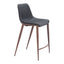 Banco Mostrador para Bar y Barra - ZUO MAGNUS 53x55 109935 - Varios Colores - Asiento y Respaldo Tapizados en Piel Sintética - 109935 - Zuo - NOGAL BEAT - Banco Comercial