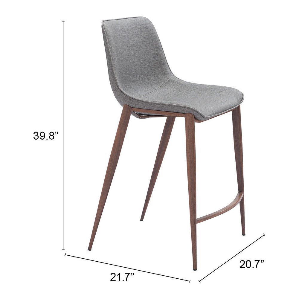 Banco Mostrador para Bar y Barra - ZUO MAGNUS 53x55 109936 - Varios Colores - Asiento y Respaldo Tapizados en Piel Sintética - 109936 - Zuo - NOGAL BEAT - Banco Comercial