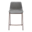 Banco Mostrador para Bar y Barra - ZUO MAGNUS 53x55 109936 - Varios Colores - Asiento y Respaldo Tapizados en Piel Sintética - 109936 - Zuo - NOGAL BEAT - Banco Comercial