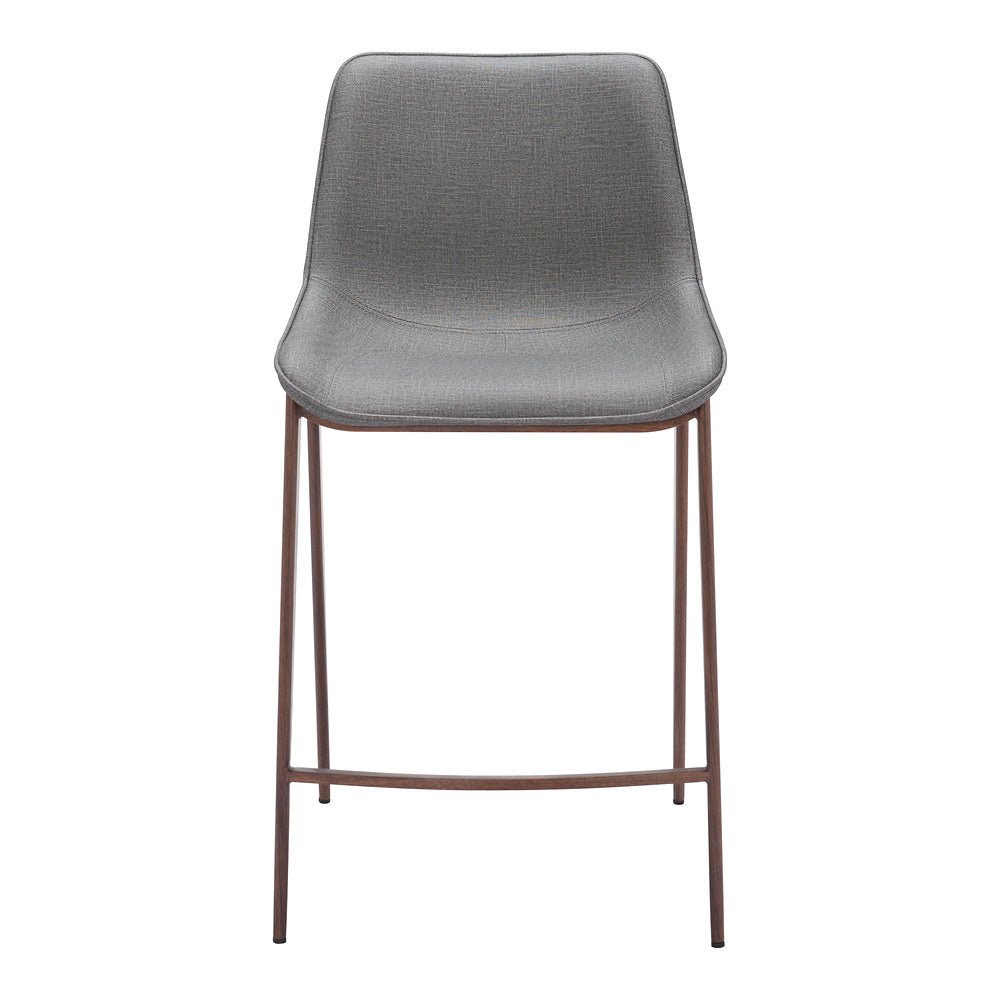 Banco Mostrador para Bar y Barra - ZUO MAGNUS 53x55 109936 - Varios Colores - Asiento y Respaldo Tapizados en Piel Sintética - 109936 - Zuo - NOGAL BEAT - Banco Comercial