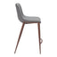 Banco Mostrador para Bar y Barra - ZUO MAGNUS 53x55 109936 - Varios Colores - Asiento y Respaldo Tapizados en Piel Sintética - 109936 - Zuo - NOGAL BEAT - Banco Comercial