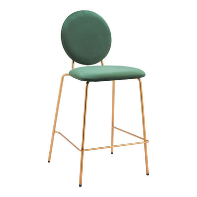 Banco Mostrador para Bar y Barra - ZUO ODESSA - Varios Colores - Asiento y Respaldo Tapizados en Tela Tipo Terciopelo - 109805 - Zuo - NOGAL BEAT - Banco Comercial