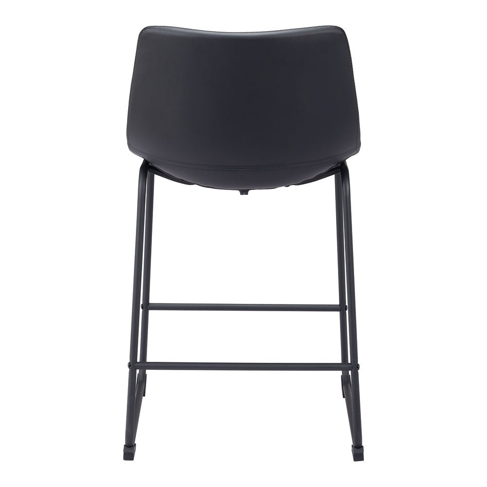 Banco Mostrador para Bar y Barra - ZUO SMART - Varios Colores - Asiento y Respaldo Tapizados en Piel Sintética - 109649 - Zuo - NOGAL BEAT - Banco Comercial