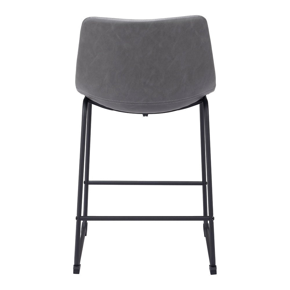 Banco Mostrador para Bar y Barra - ZUO SMART - Varios Colores - Asiento y Respaldo Tapizados en Piel Sintética - 109324 - Zuo - NOGAL BEAT - Banco Comercial