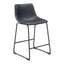 Banco Mostrador para Bar y Barra - ZUO SMART - Varios Colores - Asiento y Respaldo Tapizados en Piel Sintética - 109649 - Zuo - NOGAL BEAT - Banco Comercial