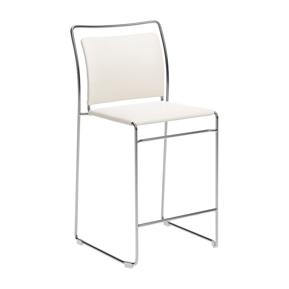 Banco Mostrador para Bar y Barra - ZUO VERBENA - Varios Colores - Asiento y Respaldo Tapizados en Piel Sintética - 111157 - Zuo - NOGAL BEAT - Banco Comercial