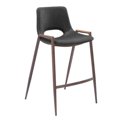 Banco Mostrador para Barra de Hotel - ZUO DESI 52x53 101691 - Varios Colores - Asiento y Respaldo Tapizados en Piel Sintética - 101691 - Zuo - NOGAL BEAT - Banco Comercial