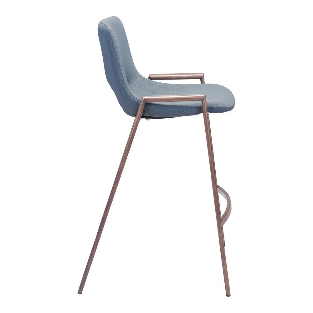 Banco Mostrador para Barra de Hotel - ZUO DESI 52x53 101692 - Varios Colores - Asiento y Respaldo Tapizados en Piel Sintética - 101692 - Zuo - NOGAL BEAT - Banco Comercial