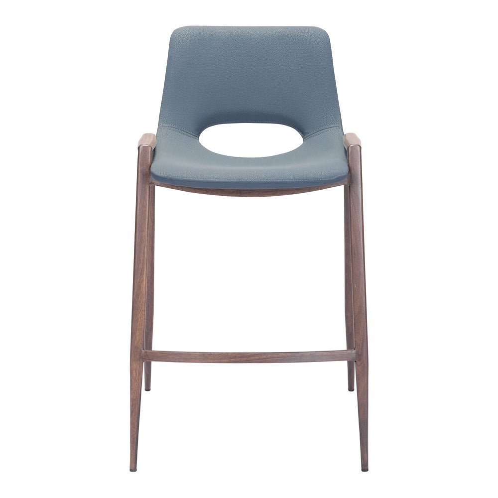 Banco Mostrador para Barra de Hotel - ZUO DESI 52x53 101692 - Varios Colores - Asiento y Respaldo Tapizados en Piel Sintética - 101692 - Zuo - NOGAL BEAT - Banco Comercial