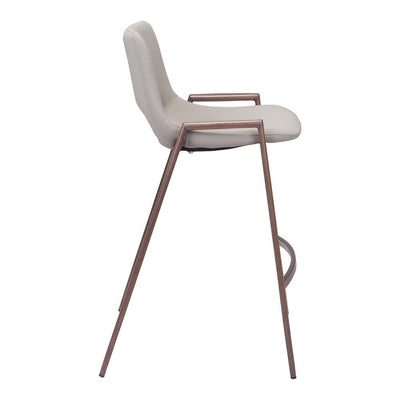 Banco Mostrador para Barra de Hotel - ZUO DESI 52x53 101693 - Varios Colores - Asiento y Respaldo Tapizados en Piel Sintética - 101693 - Zuo - NOGAL BEAT - Banco Comercial