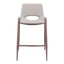 Banco Mostrador para Barra de Hotel - ZUO DESI 52x53 101693 - Varios Colores - Asiento y Respaldo Tapizados en Piel Sintética - 101693 - Zuo - NOGAL BEAT - Banco Comercial