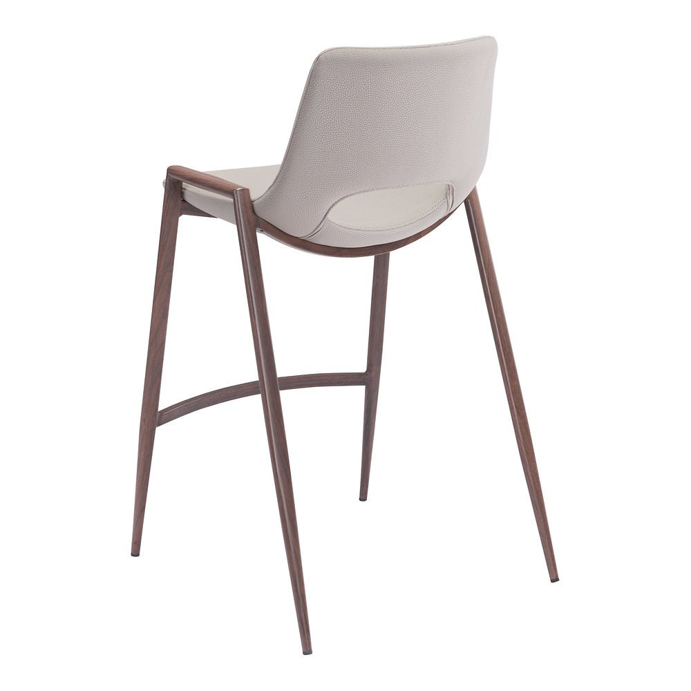 Banco Mostrador para Barra de Hotel - ZUO DESI 52x53 101693 - Varios Colores - Asiento y Respaldo Tapizados en Piel Sintética - 101693 - Zuo - NOGAL BEAT - Banco Comercial