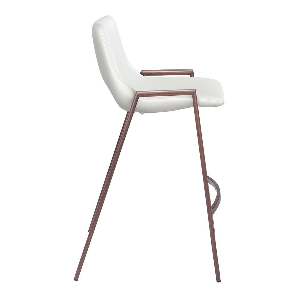 Banco Mostrador para Barra de Hotel - ZUO DESI 52x53 109069 - Varios Colores - Asiento y Respaldo Tapizados en Piel Sintética - 109069 - Zuo - NOGAL BEAT - Banco Comercial