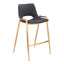Banco Mostrador para Barra de Hotel - ZUO DESI 52x53 109552 - Varios Colores - Asiento y Respaldo Tapizados en Piel Sintética - 109552 - Zuo - NOGAL BEAT - Banco Comercial