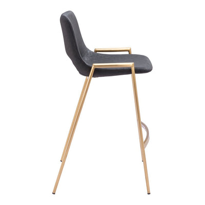 Banco Mostrador para Barra de Hotel - ZUO DESI 52x53 109552 - Varios Colores - Asiento y Respaldo Tapizados en Piel Sintética - 109552 - Zuo - NOGAL BEAT - Banco Comercial
