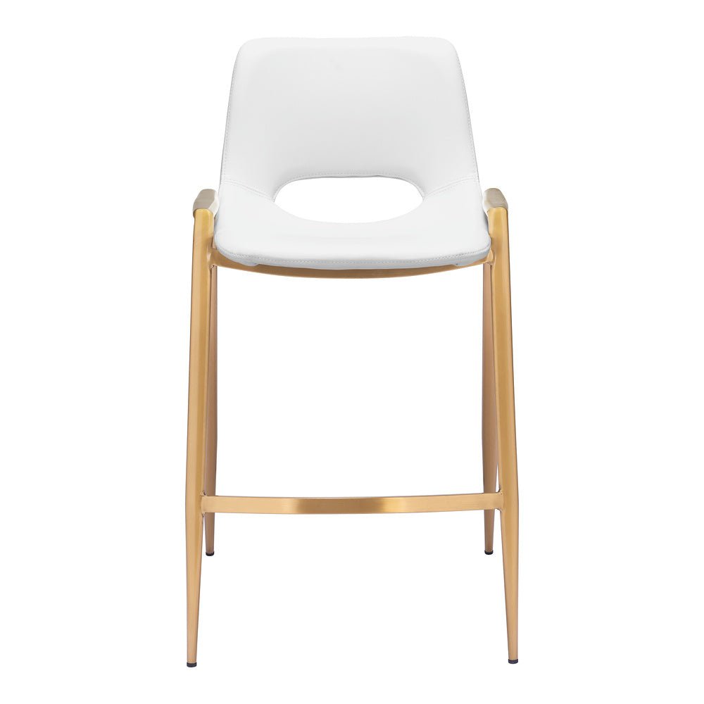 Banco Mostrador para Barra de Hotel - ZUO DESI 52x53 109553 - Varios Colores - Asiento y Respaldo Tapizados en Piel Sintética - 109553 - Zuo - NOGAL BEAT - Banco Comercial