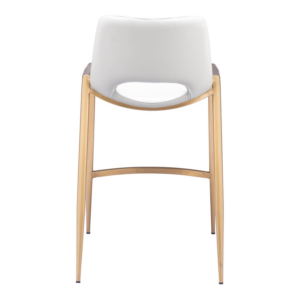 Banco Mostrador para Barra de Hotel - ZUO DESI 52x53 109553 - Varios Colores - Asiento y Respaldo Tapizados en Piel Sintética - 109553 - Zuo - NOGAL BEAT - Banco Comercial