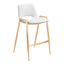 Banco Mostrador para Barra de Hotel - ZUO DESI 52x53 109553 - Varios Colores - Asiento y Respaldo Tapizados en Piel Sintética - 109553 - Zuo - NOGAL BEAT - Banco Comercial