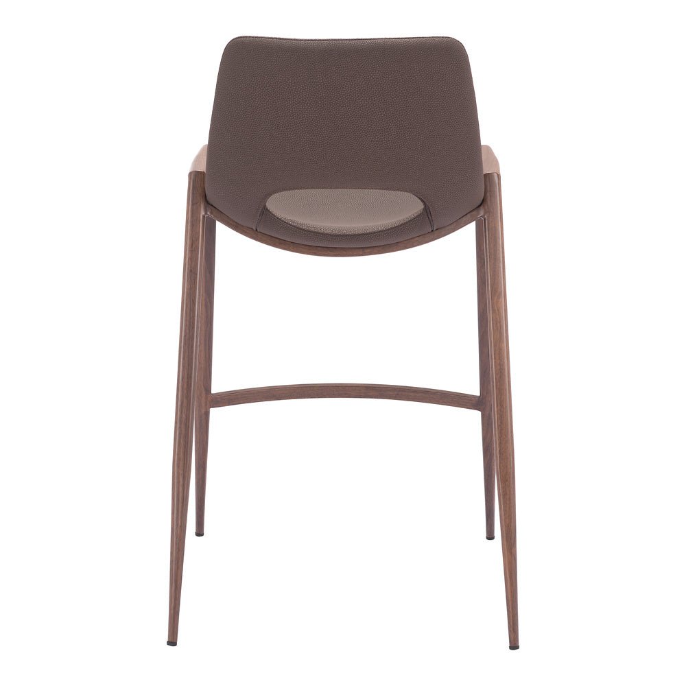 Banco Mostrador para Barra de Hotel - ZUO DESI 52x53 109732 - Varios Colores - Asiento y Respaldo Tapizados en Piel Sintética - 109732 - Zuo - NOGAL BEAT - Banco Comercial