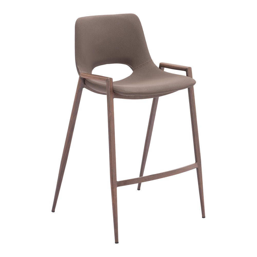 Banco Mostrador para Barra de Hotel - ZUO DESI 52x53 109732 - Varios Colores - Asiento y Respaldo Tapizados en Piel Sintética - 109732 - Zuo - NOGAL BEAT - Banco Comercial