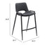 Banco Mostrador para Barra de Hotel - ZUO DESI - Negro - Asiento y Respaldo Tapizados en Piel Sintética - 109537 - Zuo - NOGAL BEAT - Banco Comercial