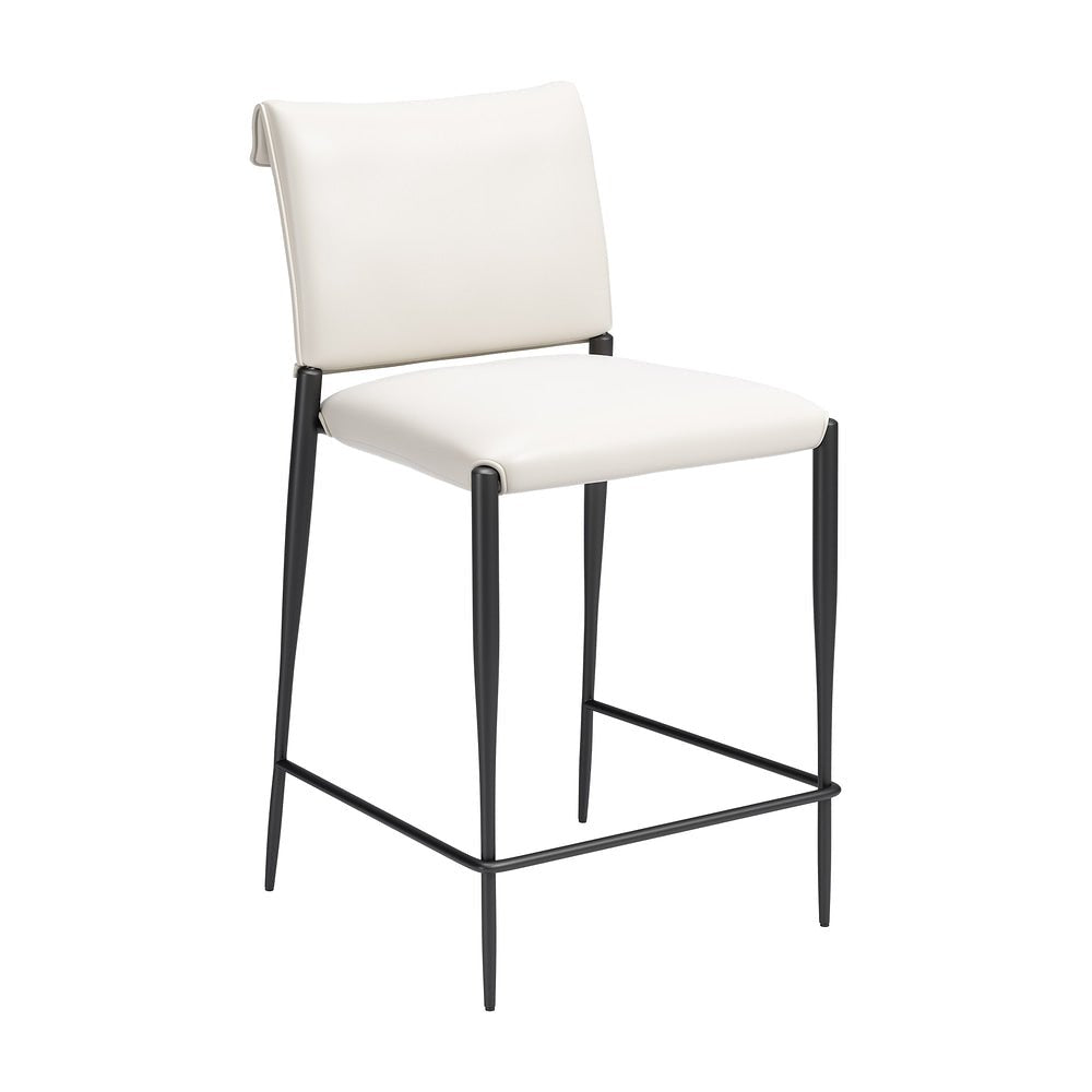 Banco Mostrador para Barra de Hotel - ZUO FREESIA - Varios Colores - Asiento y Respaldo Tapizados en Piel Sintética - 111227 - Zuo - NOGAL BEAT - Banco Comercial