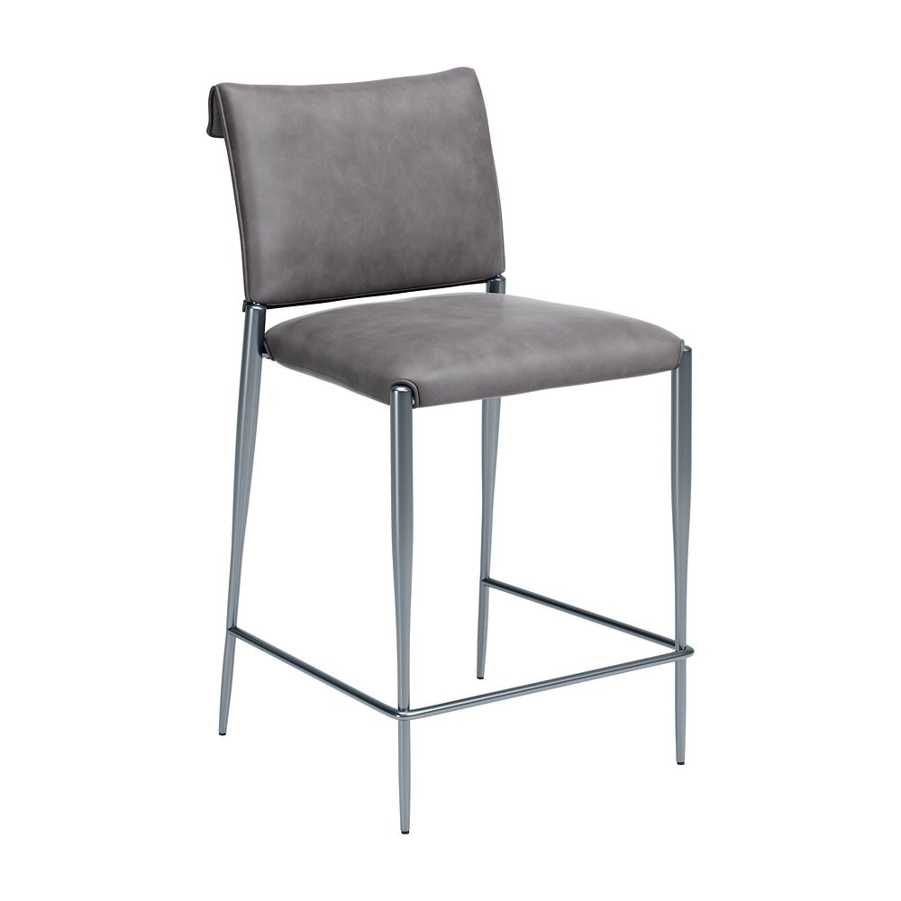 Banco Mostrador para Barra de Hotel - ZUO FREESIA - Varios Colores - Asiento y Respaldo Tapizados en Piel Sintética - 111154 - Zuo - NOGAL BEAT - Banco Comercial