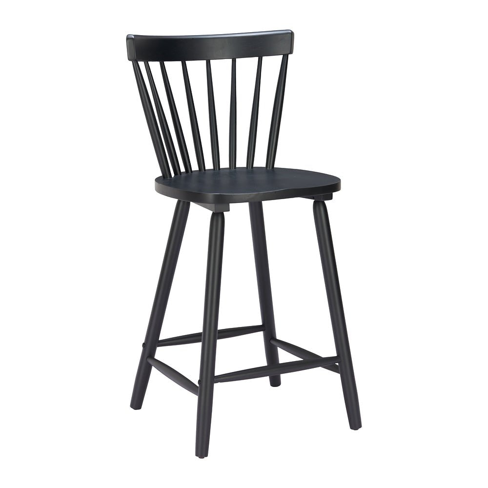 Banco Mostrador para Barra de Hotel - ZUO TYCE - Negro - Asiento y Estructura en Madera de Hule Pintada - 110528 - Zuo - NOGAL BEAT - Banco Comercial