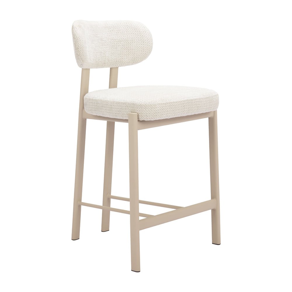 Banco Mostrador para Bistró - ZUO AUREA - Gris Claro - Asiento y Respaldo Tapizados en Tejido Texturizado - 110862 - Zuo - NOGAL BEAT - Banco Comercial