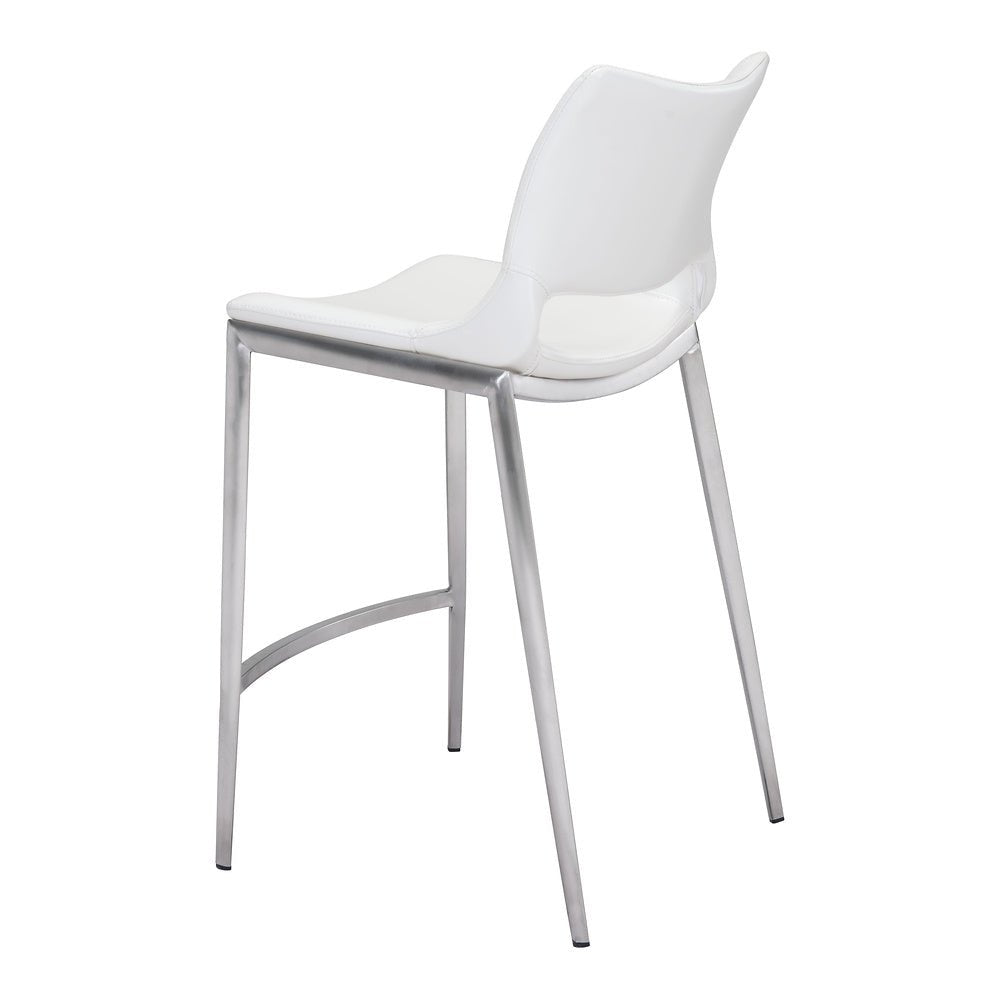 Banco Mostrador para Cafetería - ZUO ACE 51x57 101390 - Varios Colores - Asiento y Respaldo Tapizados en Piel Sintética - 101390 - Zuo - NOGAL BEAT - Banco Comercial