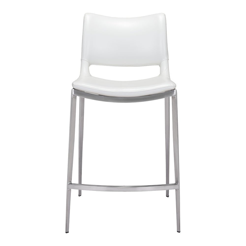 Banco Mostrador para Cafetería - ZUO ACE 51x57 101390 - Varios Colores - Asiento y Respaldo Tapizados en Piel Sintética - 101390 - Zuo - NOGAL BEAT - Banco Comercial