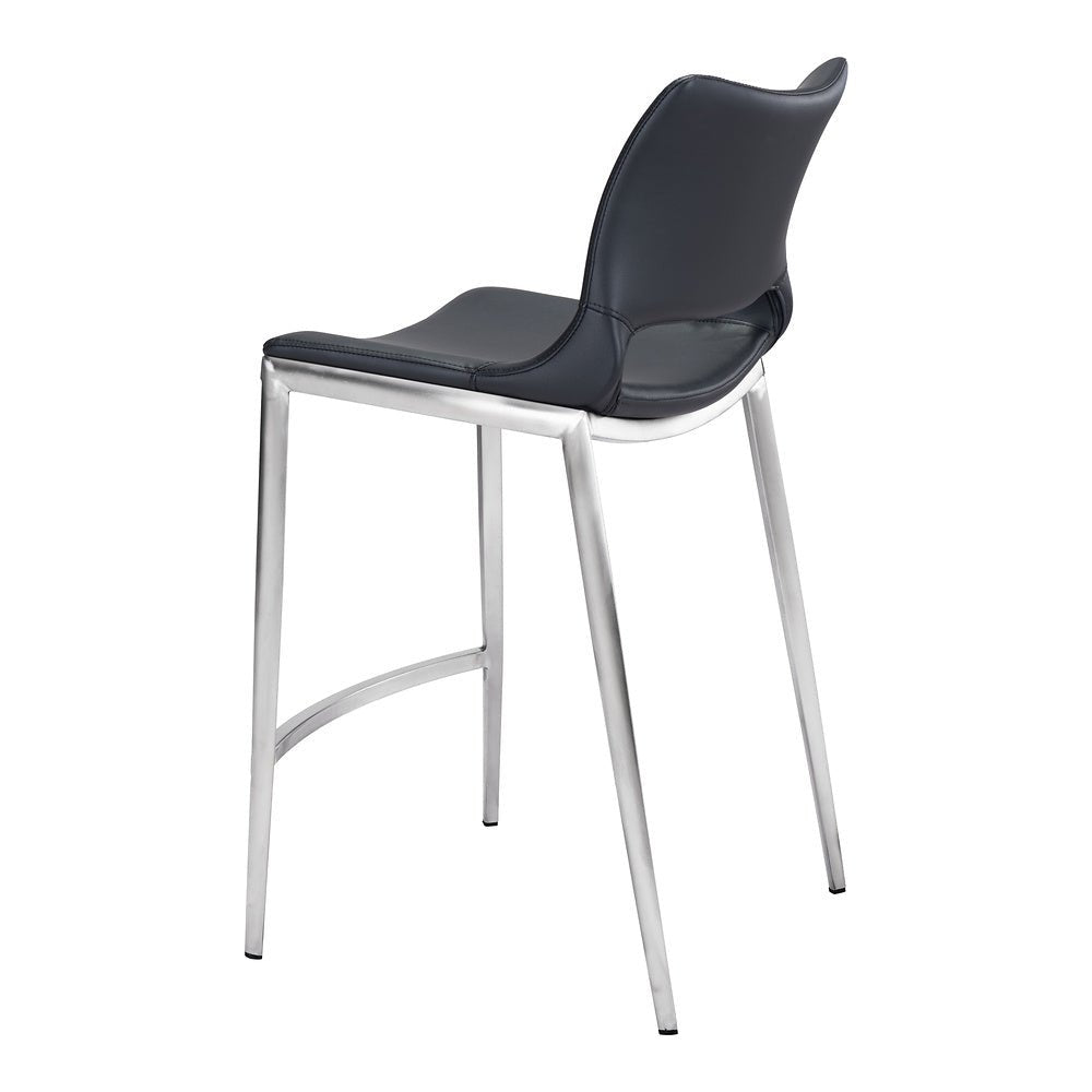 Banco Mostrador para Cafetería - ZUO ACE 51x57 101391 - Varios Colores - Asiento y Respaldo Tapizados en Piel Sintética - 101391 - Zuo - NOGAL BEAT - Banco Comercial