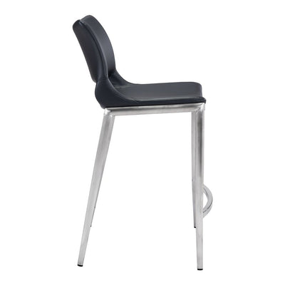 Banco Mostrador para Cafetería - ZUO ACE 51x57 101391 - Varios Colores - Asiento y Respaldo Tapizados en Piel Sintética - 101391 - Zuo - NOGAL BEAT - Banco Comercial