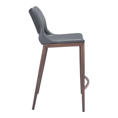 Banco Mostrador para Cafetería - ZUO ACE 51x57 109390 - Varios Colores - Asiento y Respaldo Tapizados en Piel Sintética - 109390 - Zuo - NOGAL BEAT - Banco Comercial