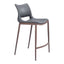 Banco Mostrador para Cafetería - ZUO ACE 51x57 109390 - Varios Colores - Asiento y Respaldo Tapizados en Piel Sintética - 109390 - Zuo - NOGAL BEAT - Banco Comercial