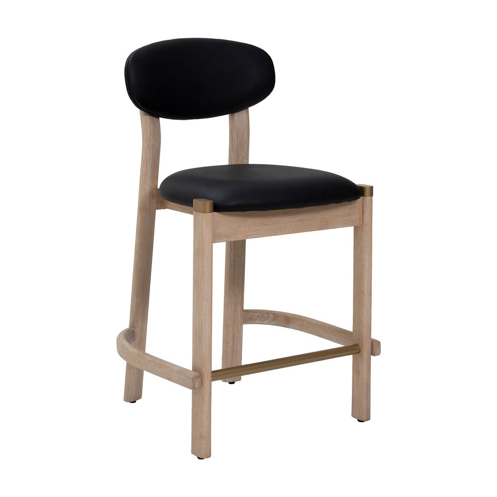 Banco Mostrador para Cafetería - ZUO RILOU - Varios Colores - Asiento y Respaldo Tapizados en Piel Sintética - 111180 - Zuo - NOGAL BEAT - Banco Comercial