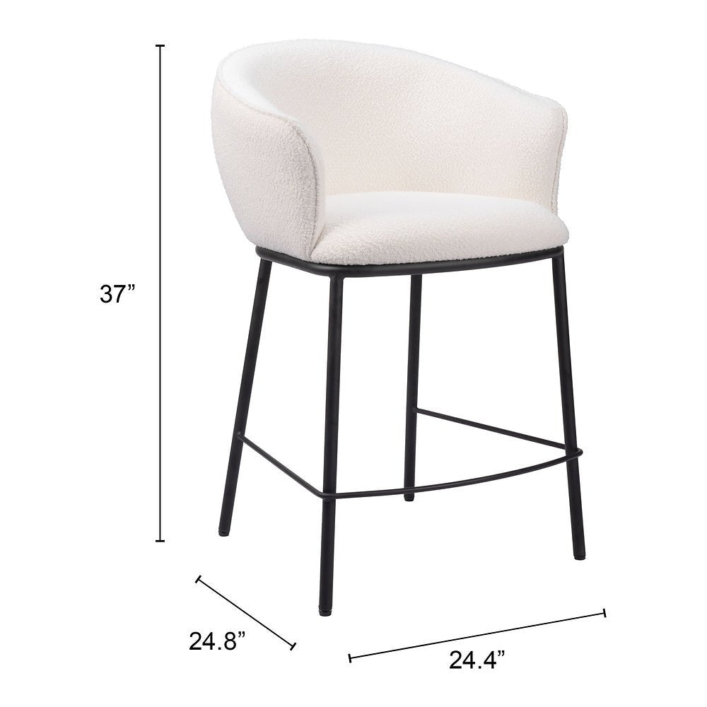 Banco Mostrador para Cantina - ZUO ESSEN - Varios Colores - Asiento y Respaldo Tapizados en Tejido Texturizado - 109807 - Zuo - NOGAL BEAT - Banco Comercial
