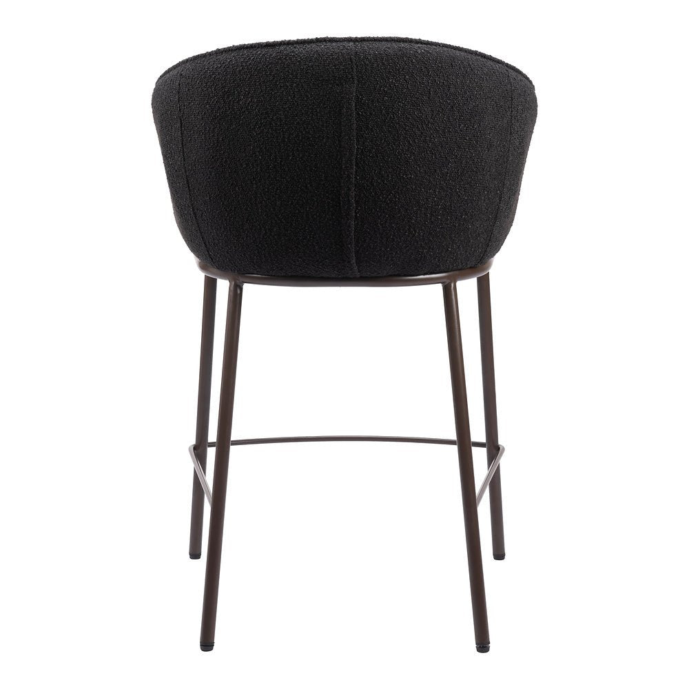 Banco Mostrador para Cantina - ZUO ESSEN - Varios Colores - Asiento y Respaldo Tapizados en Tejido Texturizado - 109809 - Zuo - NOGAL BEAT - Banco Comercial