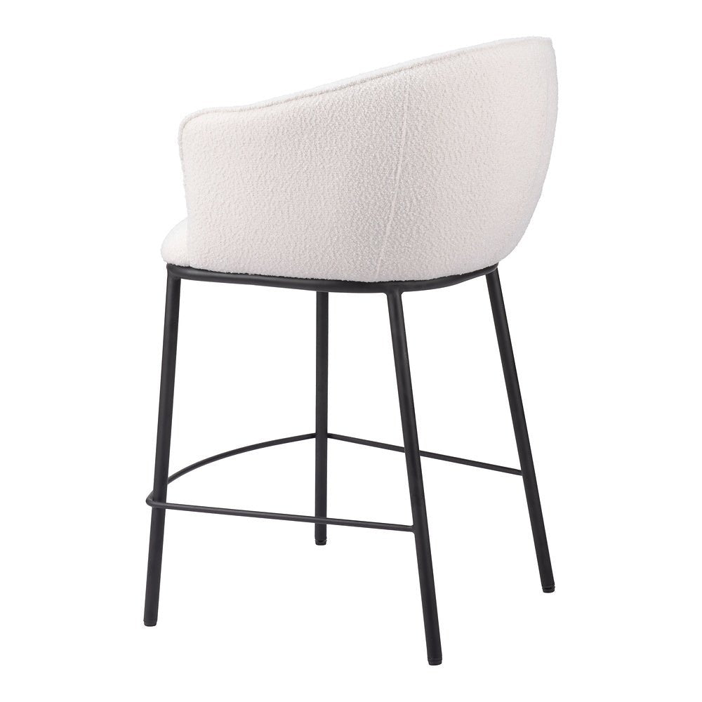 Banco Mostrador para Cantina - ZUO ESSEN - Varios Colores - Asiento y Respaldo Tapizados en Tejido Texturizado - 109807 - Zuo - NOGAL BEAT - Banco Comercial