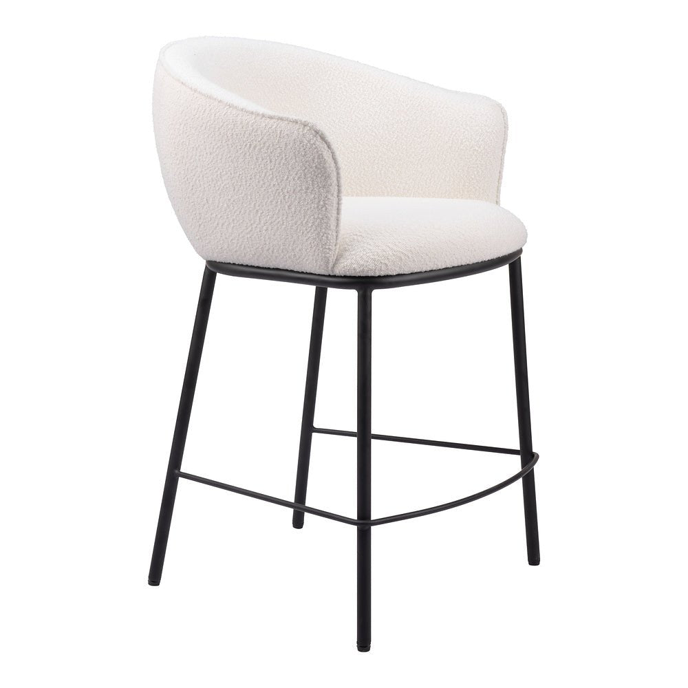 Banco Mostrador para Cantina - ZUO ESSEN - Varios Colores - Asiento y Respaldo Tapizados en Tejido Texturizado - 109807 - Zuo - NOGAL BEAT - Banco Comercial