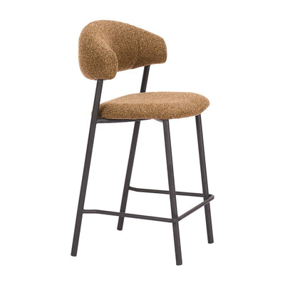Banco Mostrador para Comedor de Empresa - ZUO SEVILLE - Café Corcho - Asiento y Respaldo Tapizados en Tela Tipo Borrego - 110921 - Zuo - NOGAL BEAT - Banco Comercial