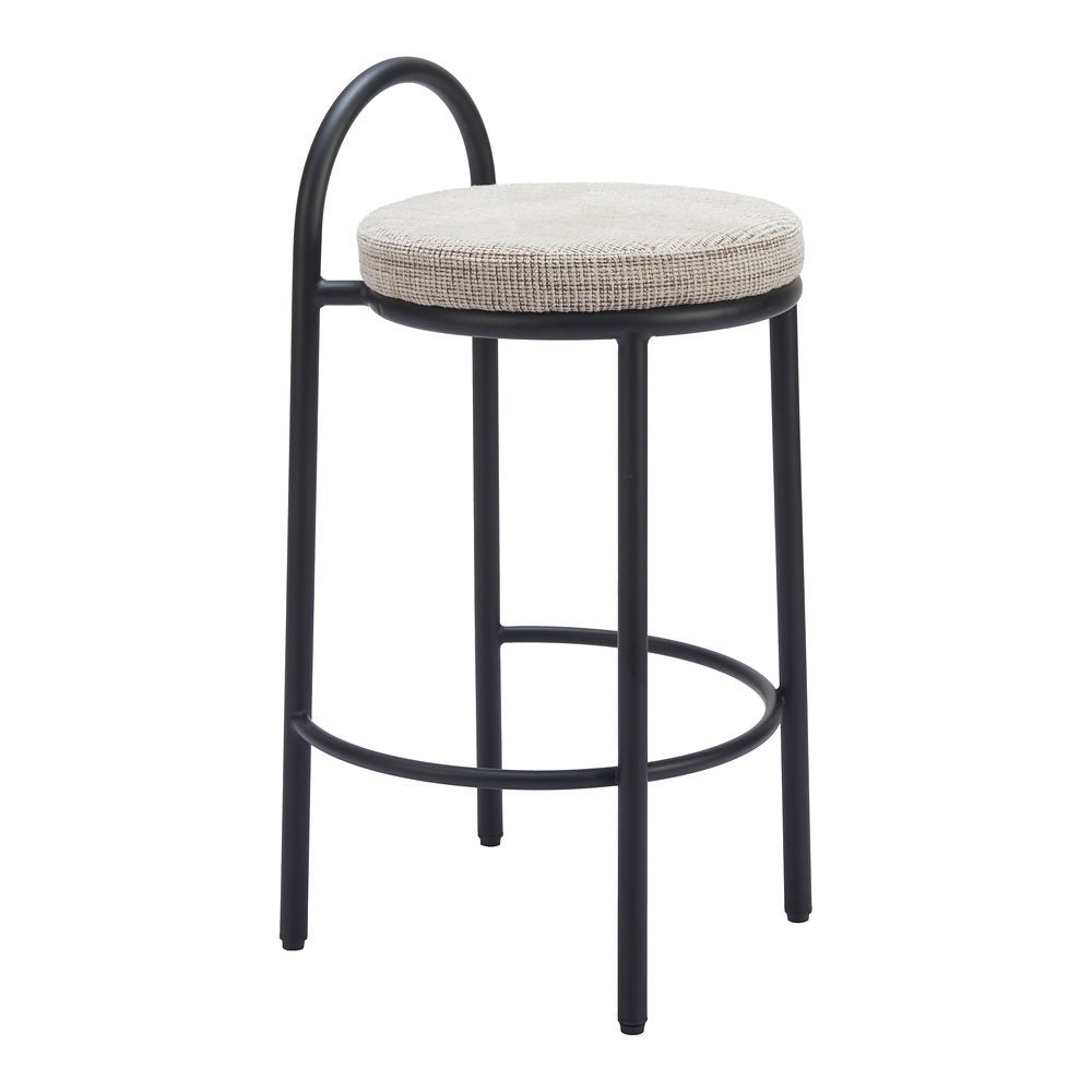 Banco Mostrador para Comedor de Empresa - ZUO SISAL - Beige Tweed - Asiento y Respaldo Tapizados - 110096 - Zuo - NOGAL BEAT - Banco Comercial